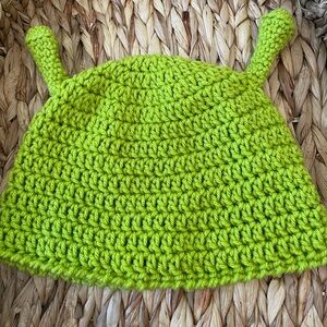 CROCHET HANDMADE SHREK Beanie with Ear Details